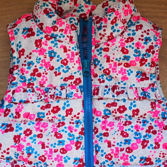 Genuine Kids From Osh Kosh | Girl's Floral Puffer Vest - Picture 5 of 7